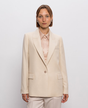 Peserico Beige wool jacket with patch A01137Z03359