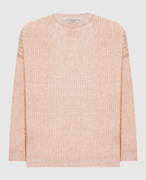 Peserico Pink linen jumper with sequins S99134F059263A