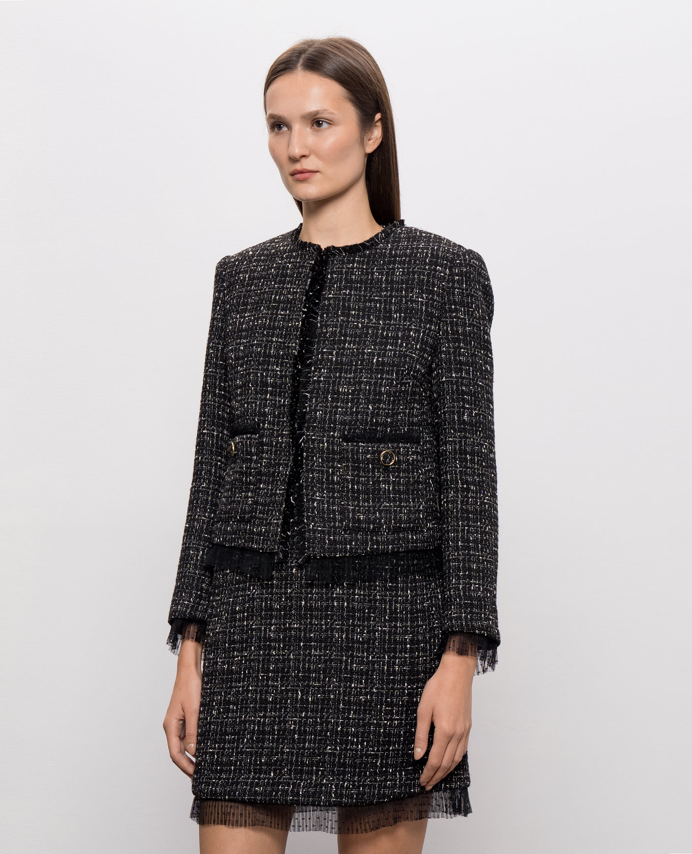 Black tweed jacket Twinset 3