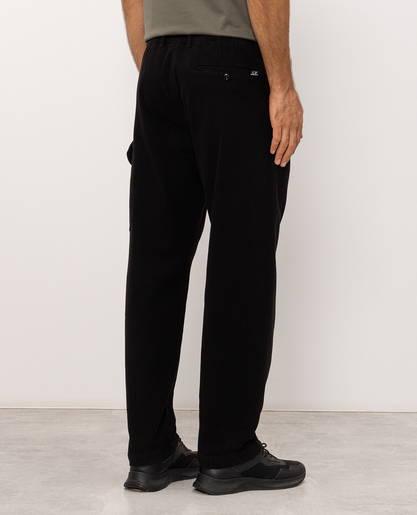 Black pants with logo patch C.P. Company 4