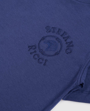 Stefano Ricci Children's blue T-shirt with embroidered logo YNH6101510803