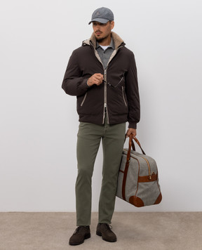 Brunello Cucinelli Gray cashmere polo shirt M2200295