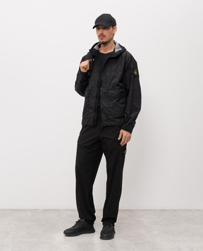 Stone Island Black jacket with logo patch L1S154100004S0A21