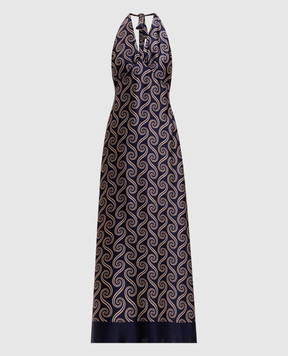 Faithfull Elidia blue maxi dress with open back FF4639JSI