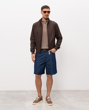 Givenchy Blue shorts with logo print BM51PE517D