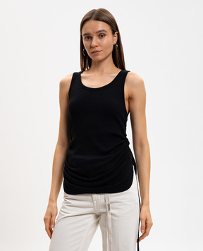 Ann Demeulemeester Mara black ribbed top B0011982FA659