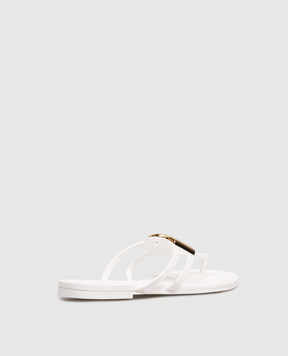Dolce&Gabbana White flip-flops with textured monogram CW2418AY817