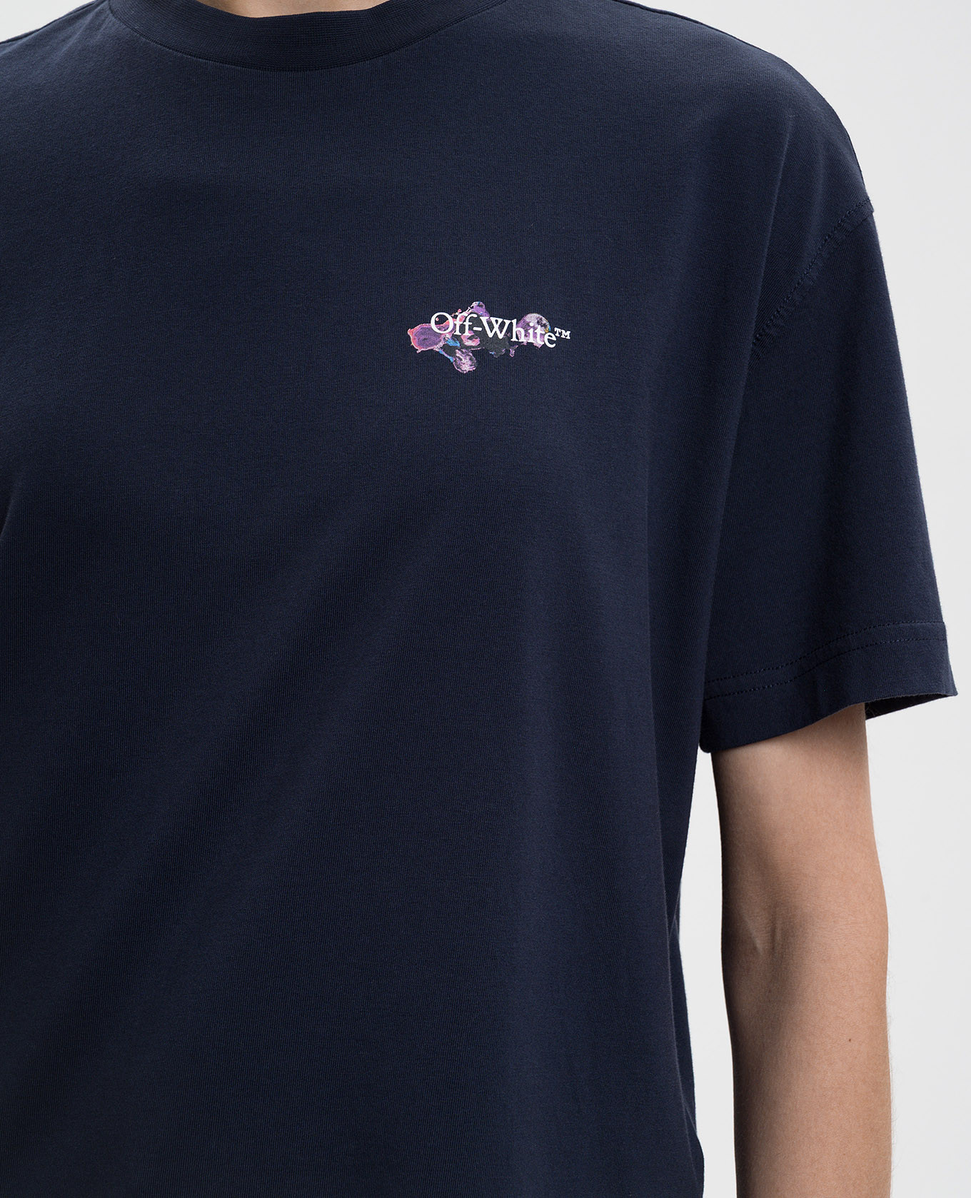 

Blue T-shirt with Dripped Watercolor print Off-White