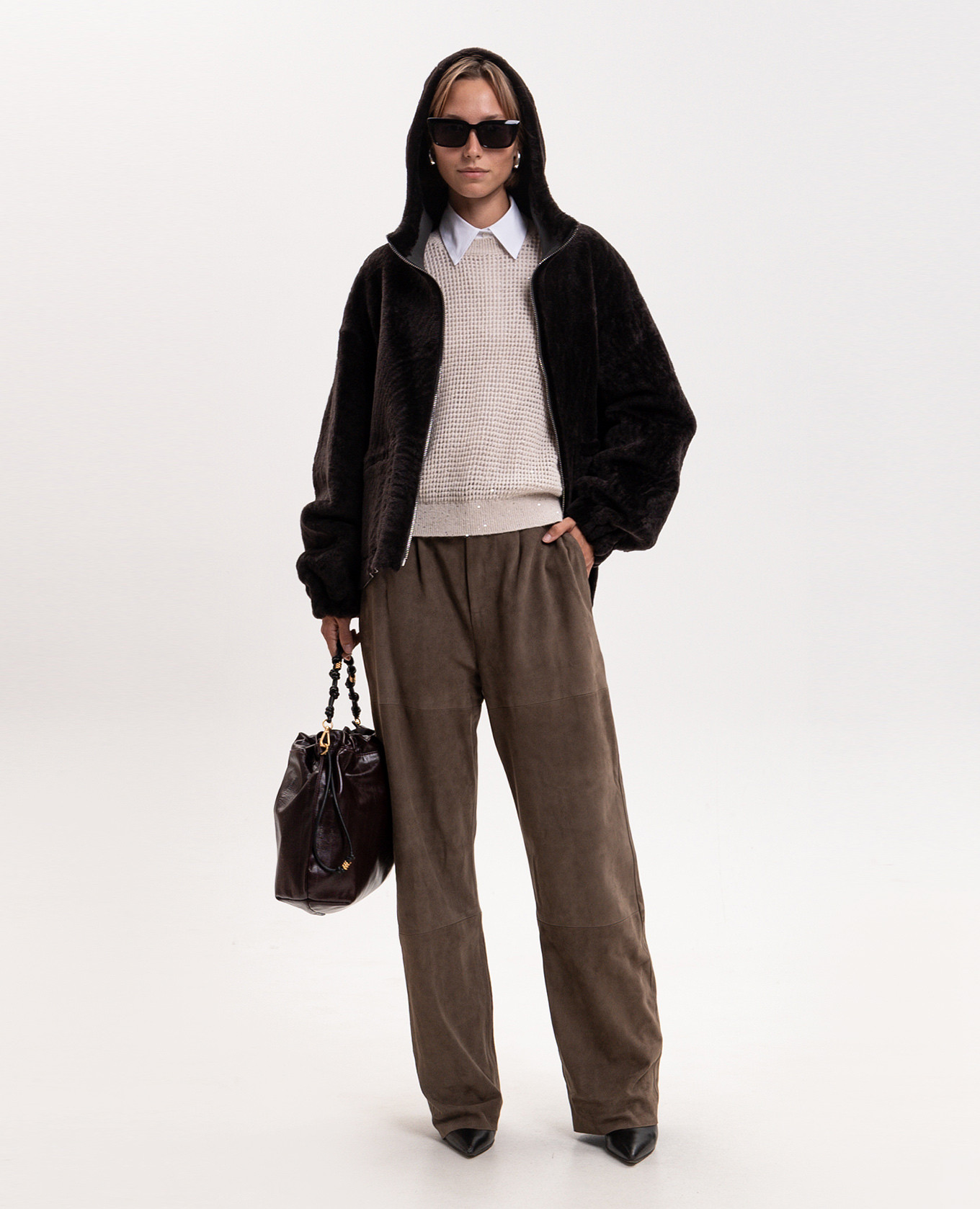 Zevi brown suede pants Simonetta Ravizza 2