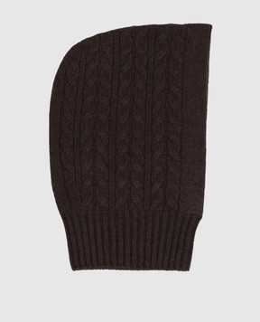 Agnona Brown cashmere hood MA100106K080Q
