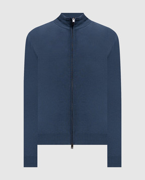 Canali Blue wool cardigan MK01149C0022