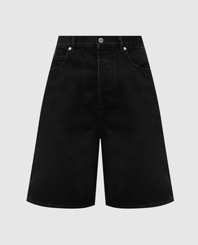 Bottega Veneta Black denim Bermuda shorts with logo patch 861564V69O0