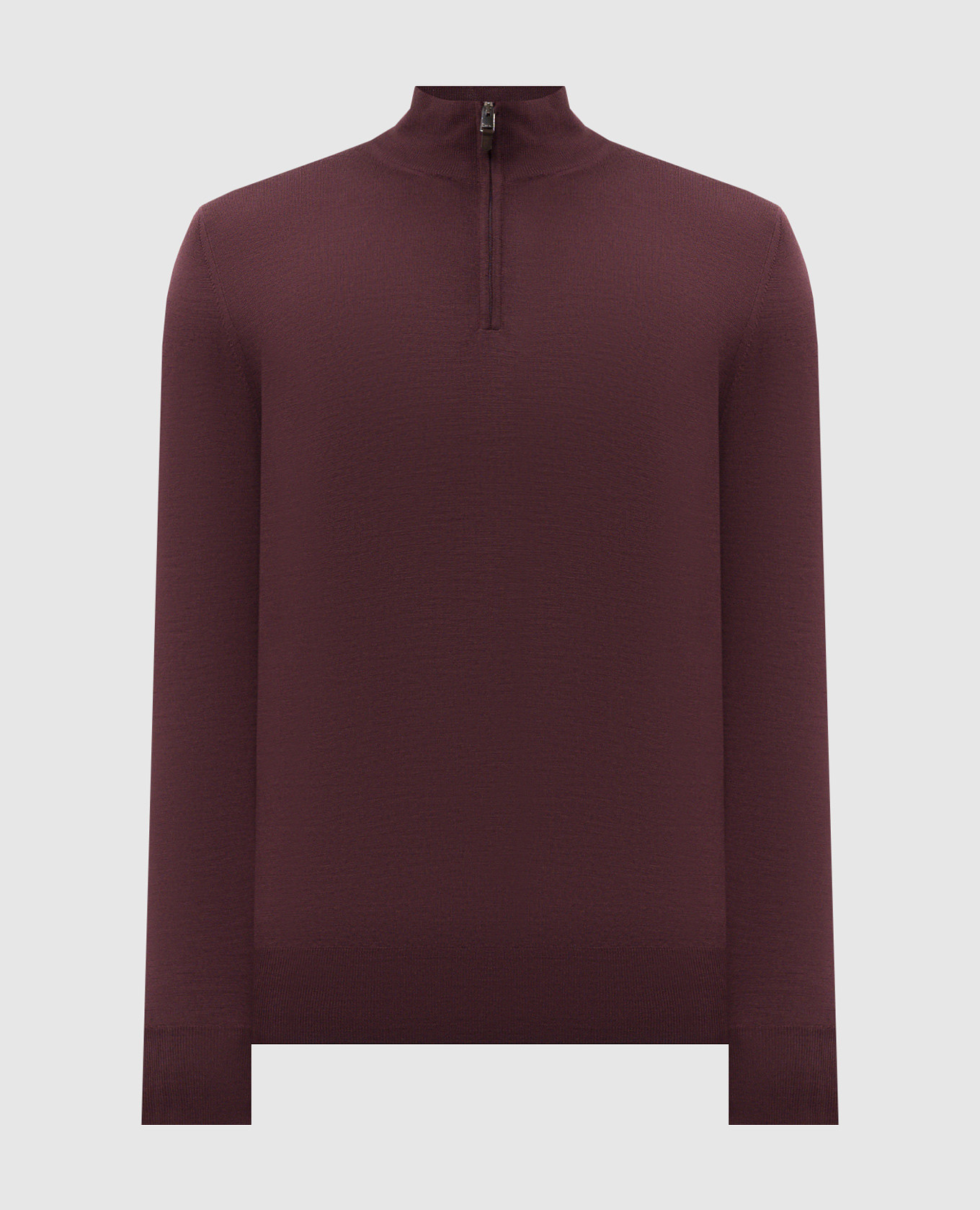 Burgundy wool jumper with zipper