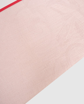 Le Jacquard Fraincais Tivoli pink round linen tablecloth with pattern 22505