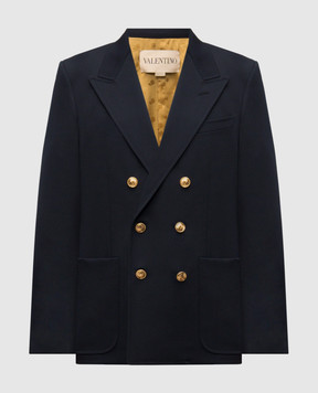 Valentino Blue double-breasted wool jacket 8V3CEI818JM