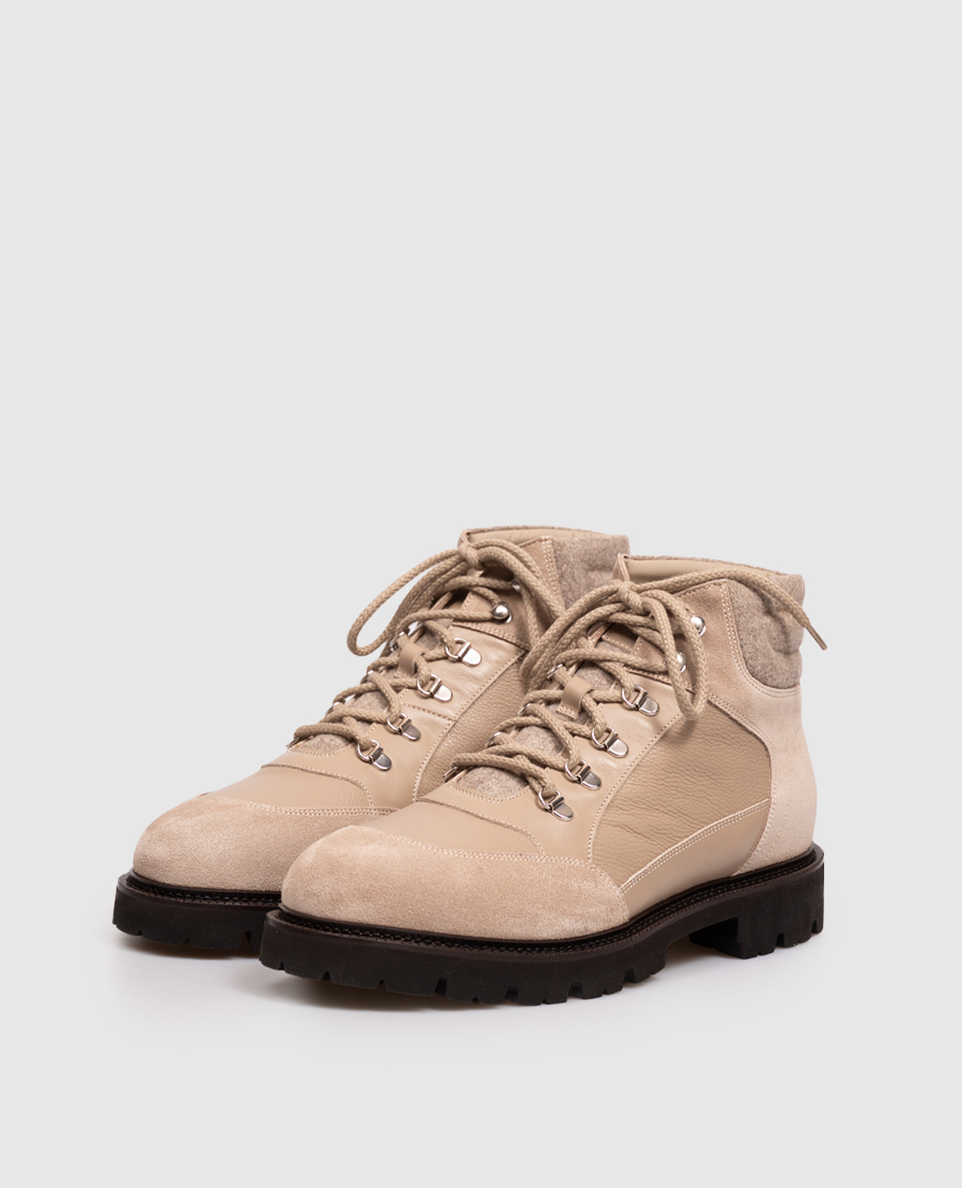 Beige leather boots Peserico 2