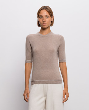 Fabiana Filippi Beige wool, silk and cashmere top MAD216F038M270