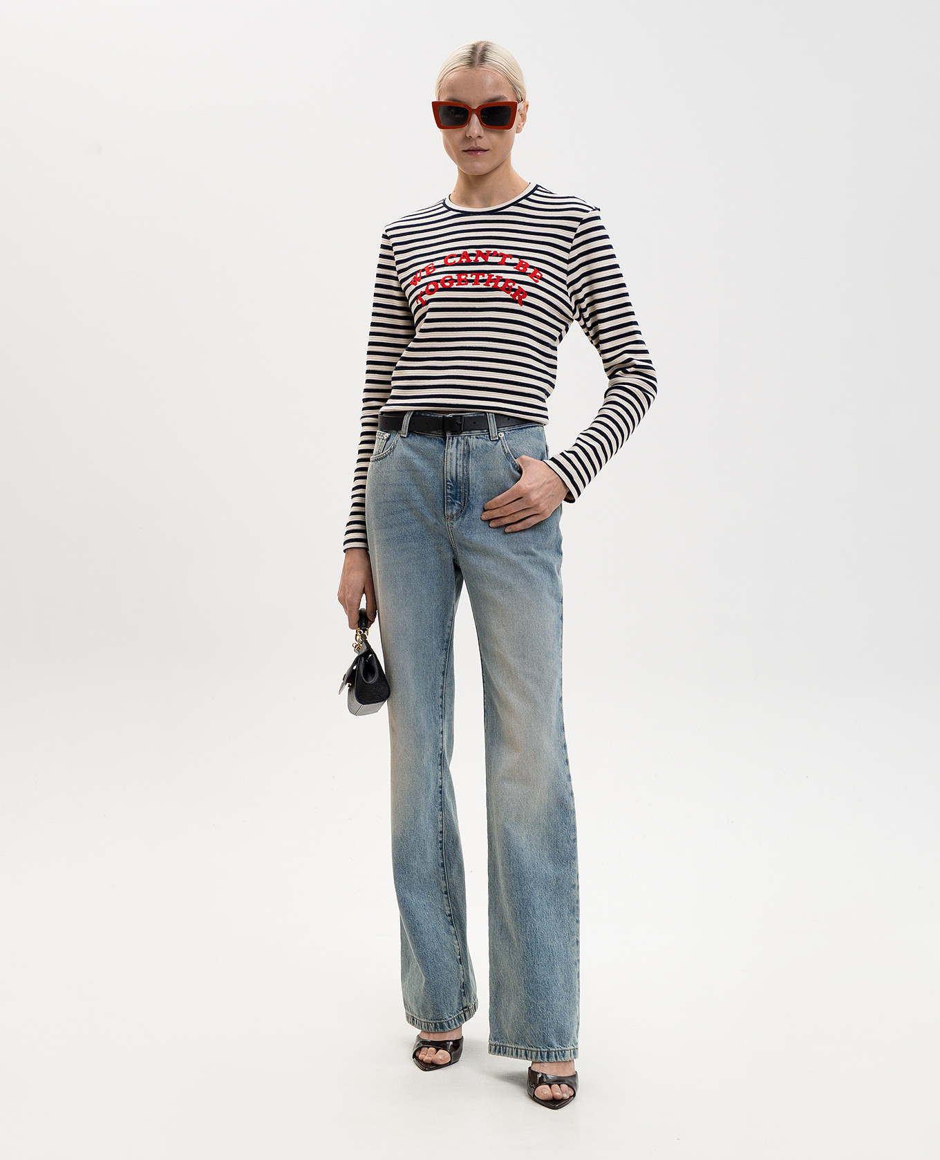 

White striped jumper with embroidered lettering Alexander McQueen