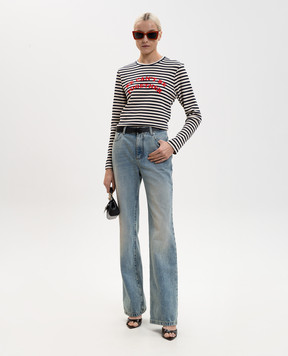 Alexander McQueen White striped jumper with embroidered lettering 857886QLAFI