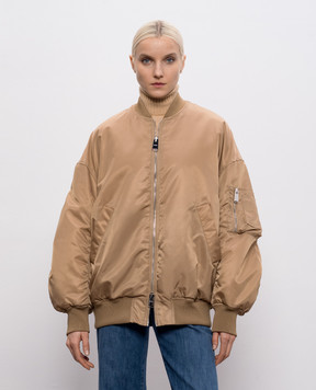 Dondup Beige bomber jacket with drape DJ773PX0142DXXX