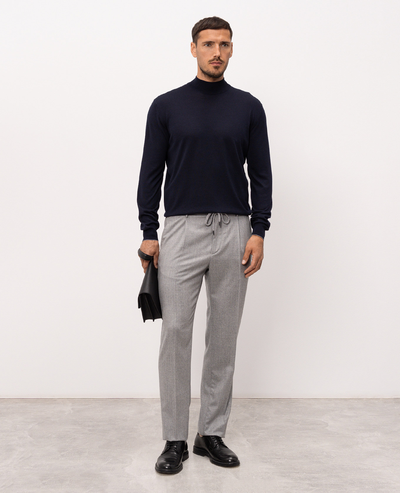 Blue wool, silk and cashmere jumper with logo monogram Stefano Ricci 2