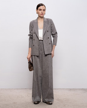 Peserico Gray linen and wool pants AM4807Z05814
