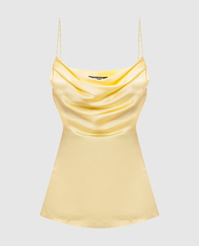 Balmain Yellow silk top GF1AD400SE95
