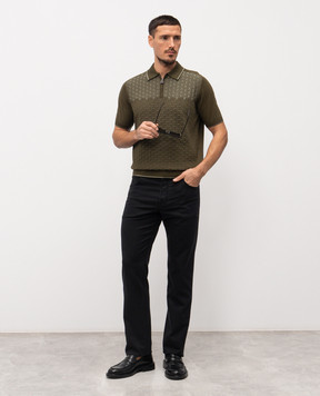 Stefano Ricci Green polo with silk K818109P31F26175
