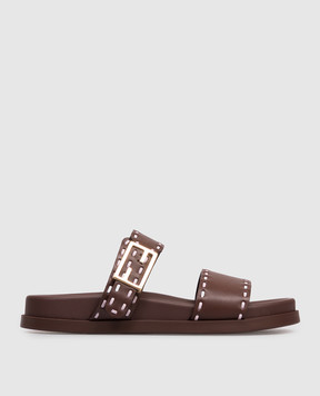 Fendi Brown leather flip-flops Feel 8X8710ASAI