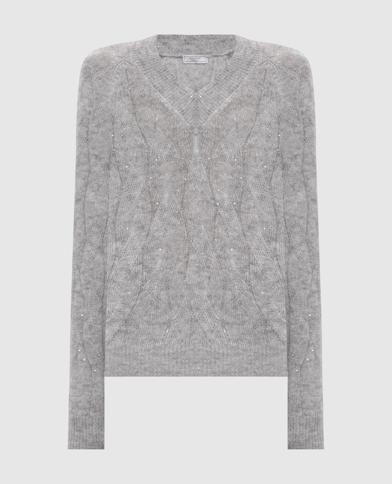 

Gray alpaca wool pullover with pattern Peserico, Grey