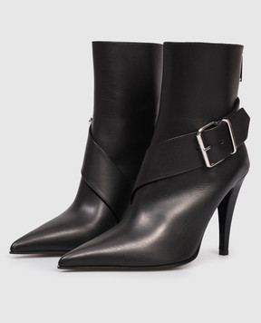 Alexander McQueen Black leather Heron Buckle ankle boots 846022WIAJD