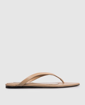 Ami Paris Beige leather flip-flops FSV837AL0187