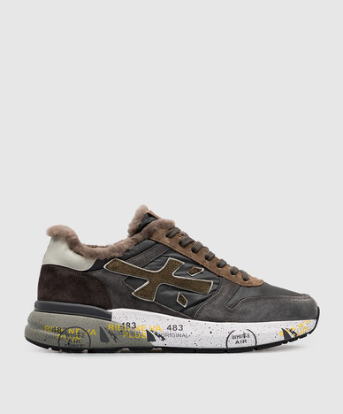 Mick grijze sneakers met bontrand