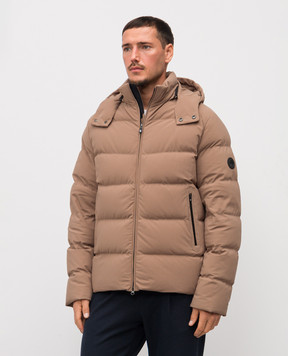 Stefano Ricci Brown down jacket with emblem patch M6J5S00020PA003R