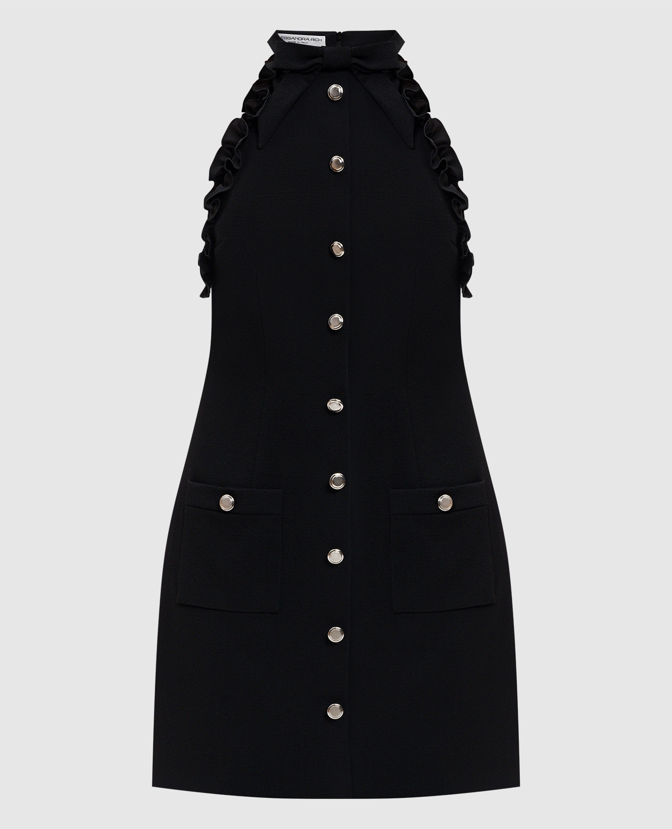 

Black wool mini dress with ruffles Alessandra Rich
