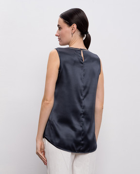 Peserico Blue silk top A08893D02372