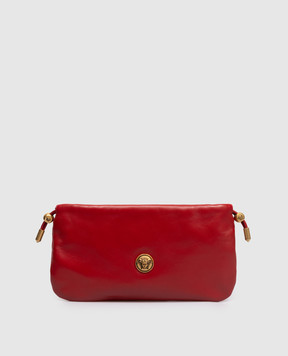 Versace Red leather female pouch bag with textured emblem 10243201A17449