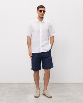 Trussardi White linen short-sleeved shirt 5027N000034NMS109T19