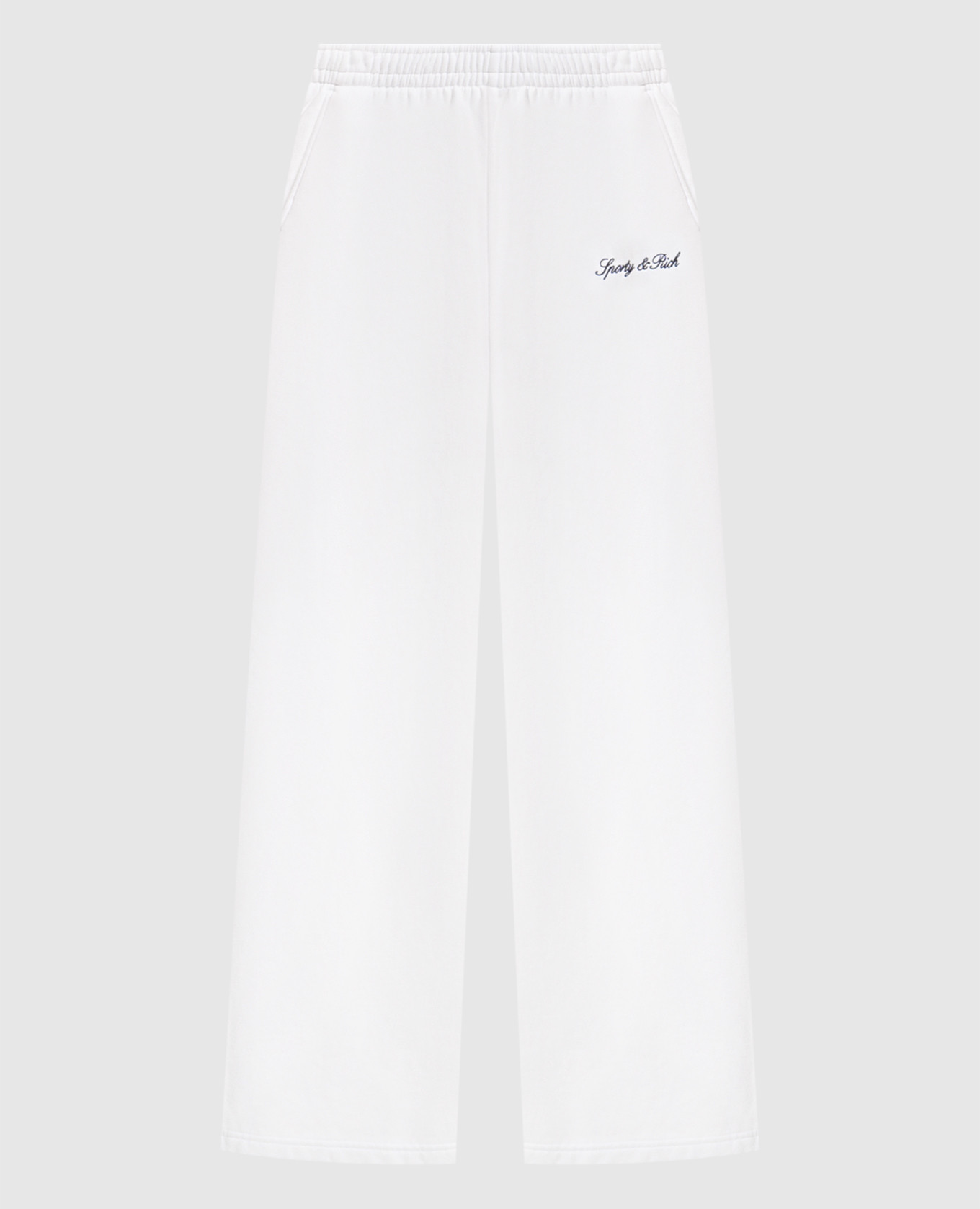 Pantaloni da tuta isolanti color avorio con ricamo del logo