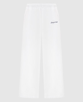 Sporty & Rich Ivory insulated track pants with logo embroidery PA071712326WH01