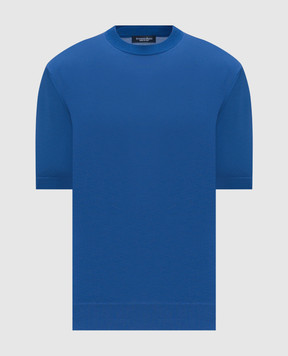 Stefano Ricci Blue silk T-shirt K616006G12F26102