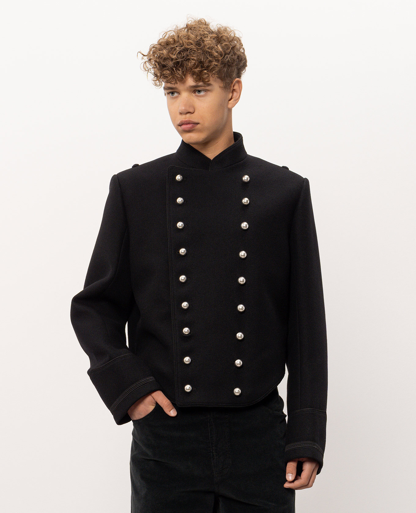Noa Marsina black double-breasted cropped jacket Ann Demeulemeester 3