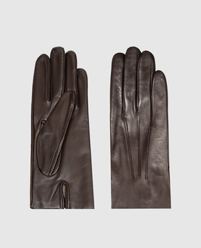 Sermoneta Gloves Brown leather gloves B27TOUCH