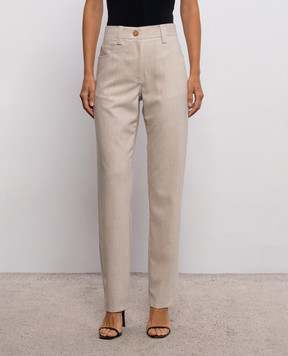Khaite Beige Callum wool and cashmere trousers 3171604