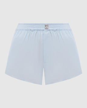 Maison Margiela MM6 Blue shorts with logo patch S52MU0135M35480