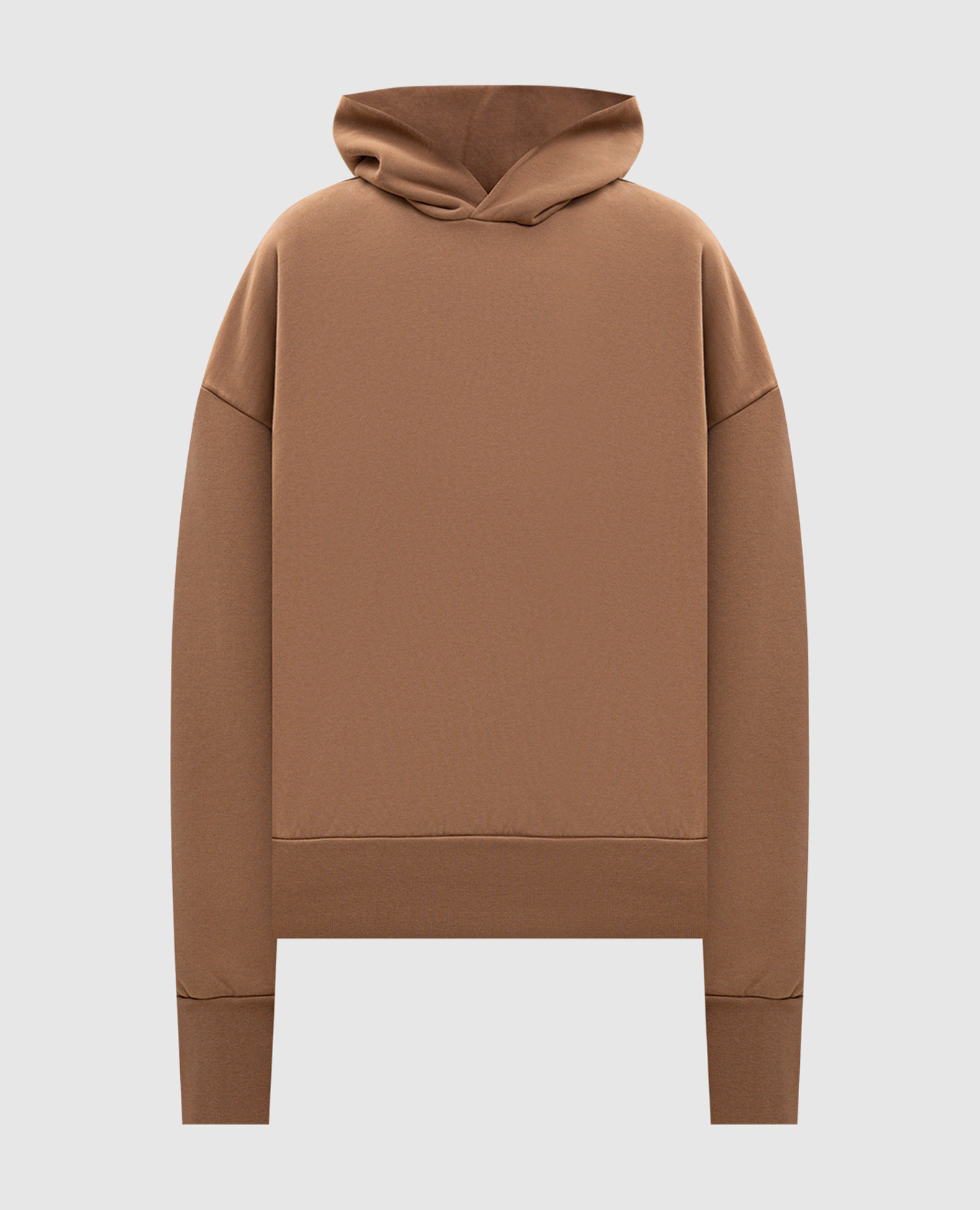Brown hoodie with logo patch
