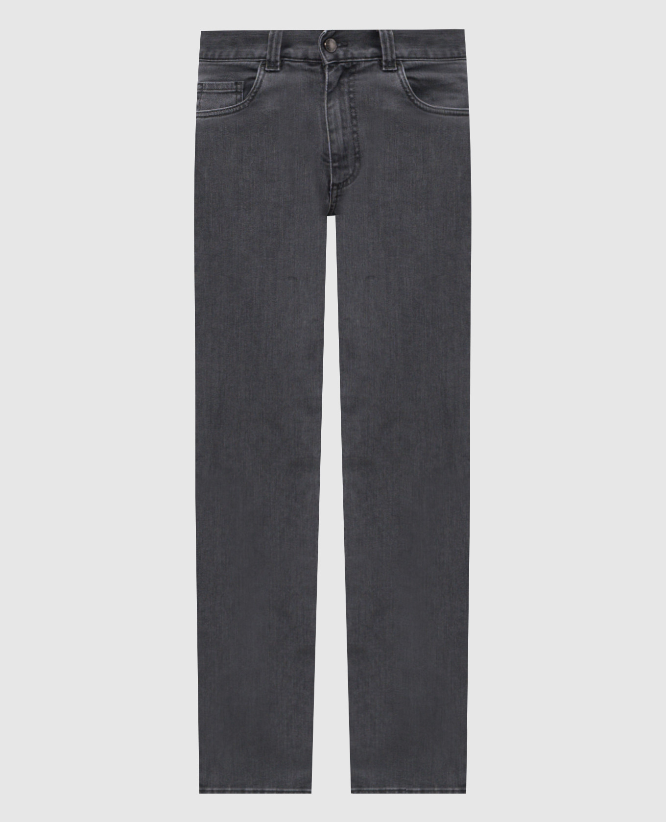 Grey slim jeans with logo patch