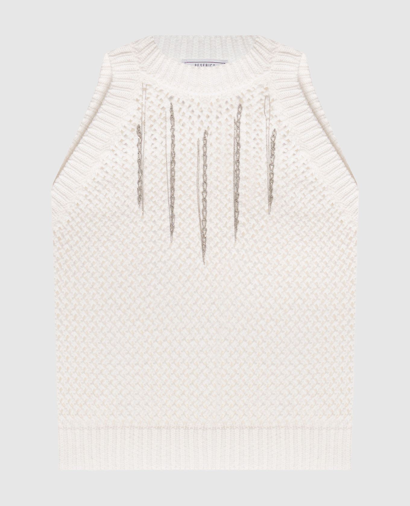 

White openwork top with monil chain Peserico
