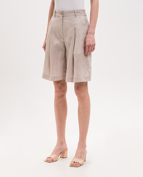 MooRER IVANA beige linen shorts IVANAJGLX