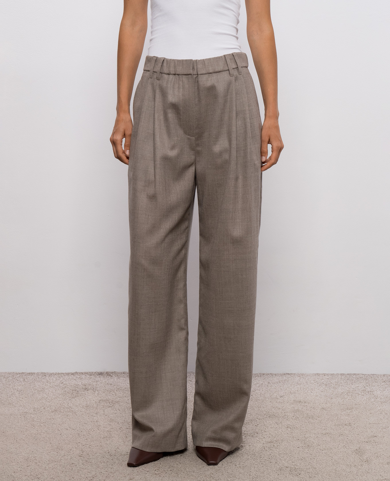Beige wool pants Brunello Cucinelli 3